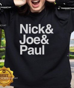 Official Nick Joe Paul Sweatshirt featuring a stylish design, perfect for fans of the music trio. Comfortable and trendy.