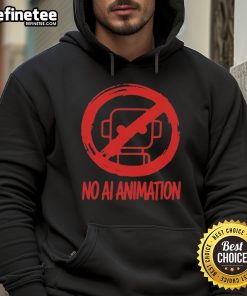 Alt Text: Official No AI Animation Plasticine Action Hoodie featuring vibrant design and comfortable fit for casual wear.