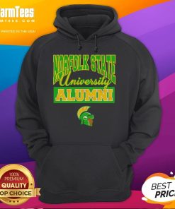 Alt Text: Official Norfolk State University 1935 Alumni logo hoodie featuring a classic design in green and gold colors.
