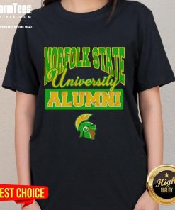 Alt Text: Official Norfolk State University 1935 Alumni logo on a stylish ladies tee, perfect for alumni and school spirit.