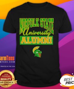 Alt Text: Official Norfolk State University 1935 alumni logo t-shirt featuring green and gold colors and classic design.