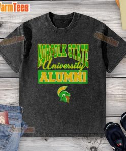 Alt Text: Official Norfolk State University 1935 alumni logo on a washed t-shirt, showcasing school spirit and heritage.