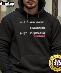 Official Normal Heartbeat Deceased Heartbeat Watching Angels Hoodie featuring a unique graphic design for heart health awareness.