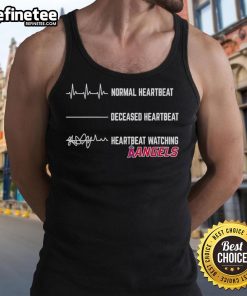 Official Normal Heartbeat Deceased Heartbeat Watching Angels Tank Top featuring a unique heartbeat design on fabric.
