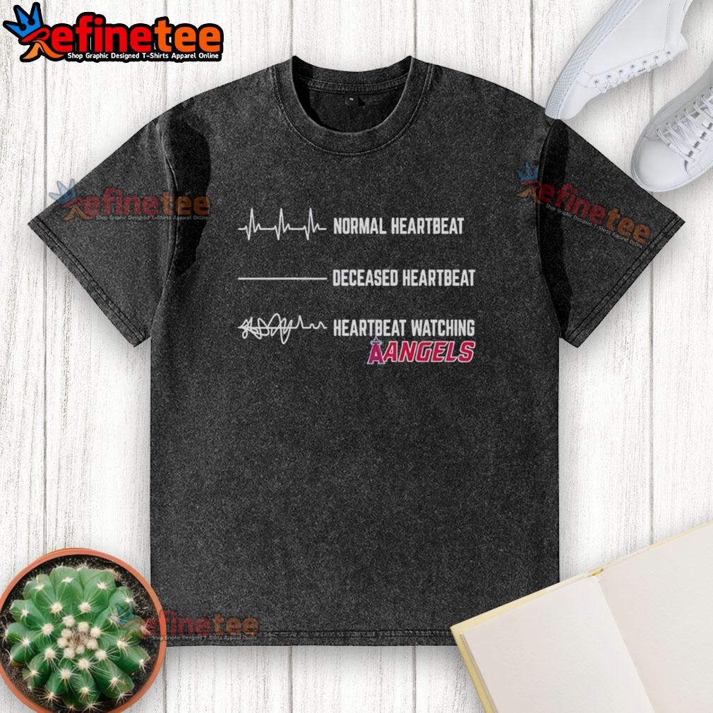 Official Normal Heartbeat Deceased Heartbeat Heartbeat Watching Angels Washed T-Shirt Official Normal Heartbeat Deceased Heartbeat Watching Angels T-Shirt featuring a unique design for heart health awareness.