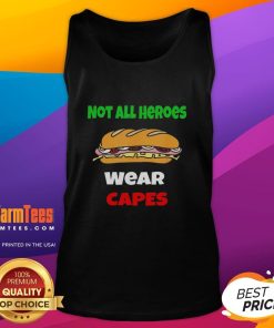 Official Not All Heroes Wear Capes free DC Sub Sandwich tank top featuring a playful graphic design for fans.