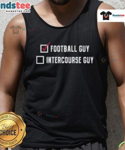 Official Not An Intercourse Guy Tank Top featuring a humorous graphic design, perfect for casual wear and summer outings.