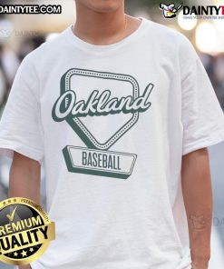 Official Oakland Baseball Home Plate Log T-Shirt featuring a bold design and team colors for fans of Oakland baseball.