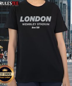 Official Oasis Live 2025 London ladies tee featuring vibrant design and band logo, perfect for fans and concerts.