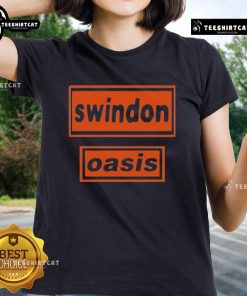 Official Oasis Swindon 2025 Ladies Tee featuring stylish design and comfortable fit for fans and fashion lovers.
