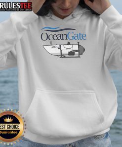 Official OceanGate Titan submersible disaster hoodie featuring Titanic wreck design and lost submarine theme.