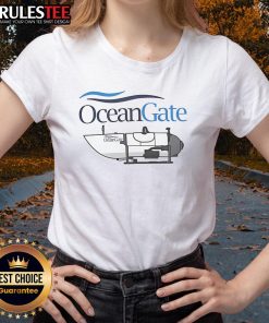 Official OceanGate Titan Submersible disaster adventure tee featuring Titanic wreck design for ladies.
