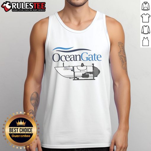 Official OceanGate Titan submersible disaster adventure tank top featuring the Titanic wreck and lost submarine design.