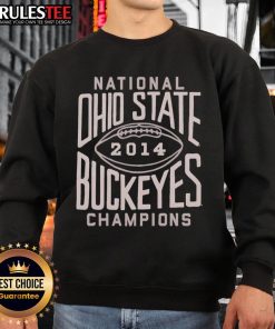Official Ohio State Buckeyes National Champions 2014 Sweatshirt in scarlet with logo, perfect for fans and collectors.