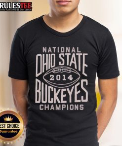 Alt Text: Official Ohio State Buckeyes National Champions 2014 T-Shirt featuring team logo and championship graphics.