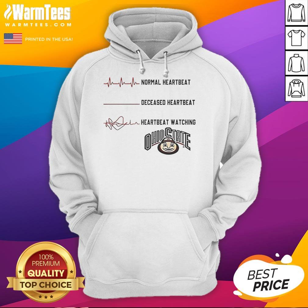 Official Ohio State Buckeyes Ncaa Heartbeat Watching Match Hoodie Ohio State Buckeyes NCAA Heartbeat Watching Match Hoodie in red, showcasing team spirit and comfort for fans.