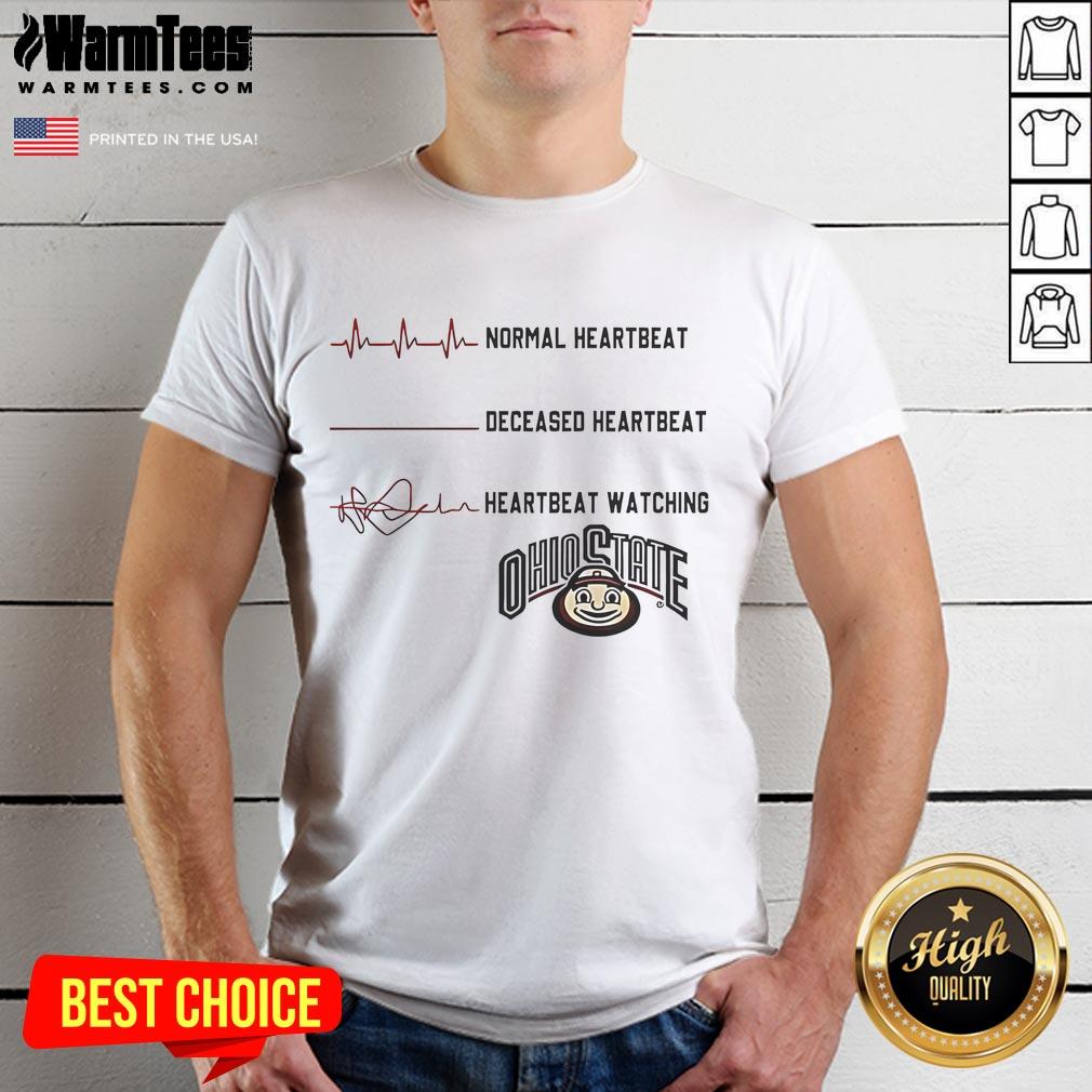 Official Ohio State Buckeyes Ncaa Heartbeat Watching Match T Shirt Official Ohio State Buckeyes NCAA Heartbeat Watching Match T-Shirt featuring team colors and logo for fans.