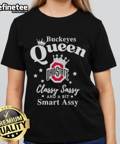 Official Ohio State Buckeyes ladies tee featuring 'Classy, Sassy, and a Bit Smart Assy' design, perfect for fans.