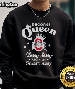 Official Ohio State Buckeyes sweatshirt featuring 'Classy, Sassy, and a Bit Smart Assy' design, perfect for fans.