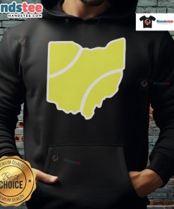Official Ohio Tennis Ball Hoodie featuring a vibrant tennis ball graphic and cozy design for sports enthusiasts.