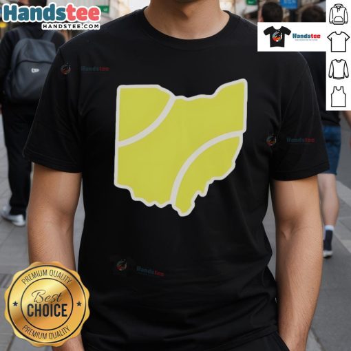 Official Ohio Tennis Ball T-Shirt featuring vibrant graphics and a comfortable fit for tennis enthusiasts in Ohio.