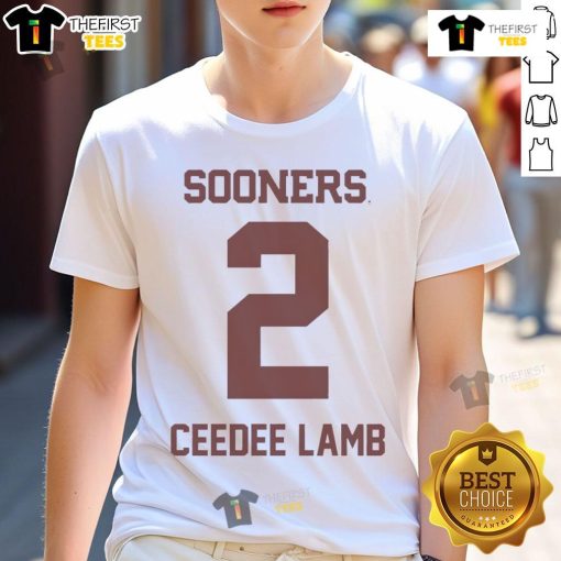 Official Oklahoma Sooners Football Ceedee Lamb T-Shirt featuring team colors and logo, perfect for fans.