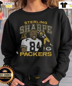 Alt Text: Official Packers Sterling Sharpe Signature Sweatshirt featuring classic design and vibrant team colors. Perfect for fans!