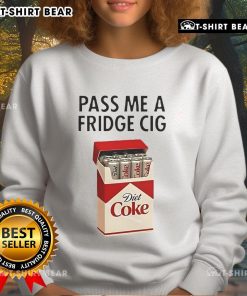 Alt Text: Official Pass Me Fridge Cigarette Diet Coke Sweatshirt featuring a trendy design for casual wear enthusiasts.