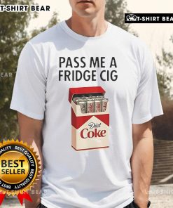 Official Pass Me Fridge Cigarette Diet Coke T-Shirt featuring a trendy graphic design for casual wear enthusiasts.