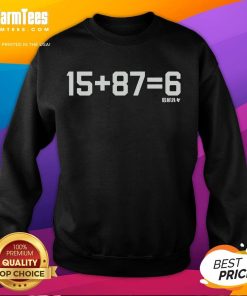 Alt Text: Official Patrick Mahomes II & Travis Kelce 15-87-6 Sweatshirt showcasing team spirit and stylish design.