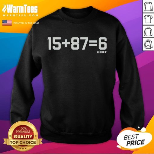 Alt Text: Official Patrick Mahomes II & Travis Kelce 15-87-6 Sweatshirt showcasing team spirit and stylish design.