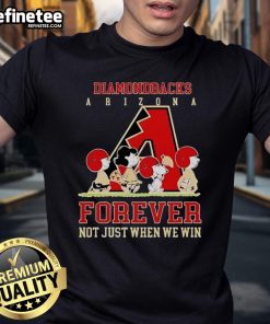 Official Peanuts Charlie Brown Snoopy Arizona Diamondbacks baseball T-shirt, celebrating fandom all season long.