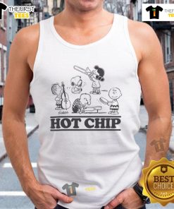 Official Peanuts X Hot Chip Over and Over Tank Top featuring iconic characters in a vibrant design, perfect for summer wear.