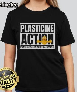 Official Plasticine Action Vintage Ladies Tee featuring a stylish design, perfect for retro fashion enthusiasts.