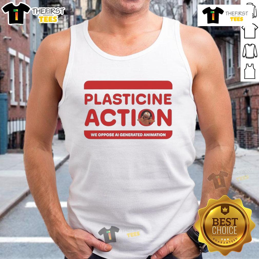 Official Plasticine Action We Oppose Ai Generated Animation Tank Top Official Plasticine Action We Oppose AI Generated Animation Tank Top featuring bold graphic design and vibrant colors.