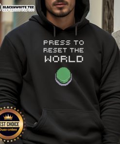 Official Press To Reset The World 8bit Hoodie featuring retro design, vibrant colors, and a comfortable fit.
