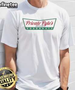 Alt Text: Official Private Pyle's Jelly Doughnuts logo t-shirt featuring a colorful design and playful graphics.