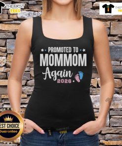 Official Promoted To Mommom Again 2026 tank top design for proud moms-to-be celebrating their joyful news.