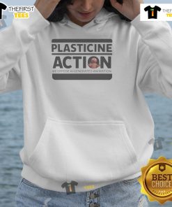 Alt Text: Official Protests Plasticine Action Hoodie featuring a bold design, perfect for eco-conscious activists and stylish supporters.