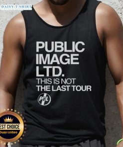Alt Text: Official Public Image Ltd This Is Not The Last Tour 2025 tank top featuring bold graphic design and vibrant colors.