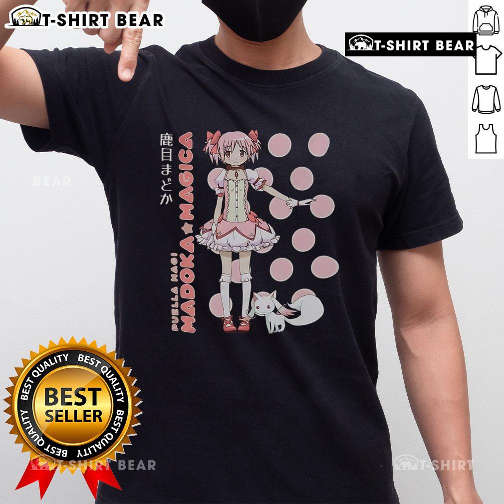 Official Puella Magi Madoka Magica Madoka Kaname Polka Dot T Shirt Alt Text: Official Puella Magi Madoka Magica Madoka Kaname Polka Dot T-Shirt featuring vibrant colors and unique design.