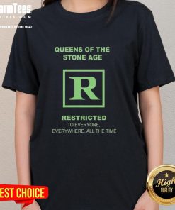 Official Queens of the Stone Age Store Rated R Ladies Tee featuring iconic band logo and stylish design for fans.