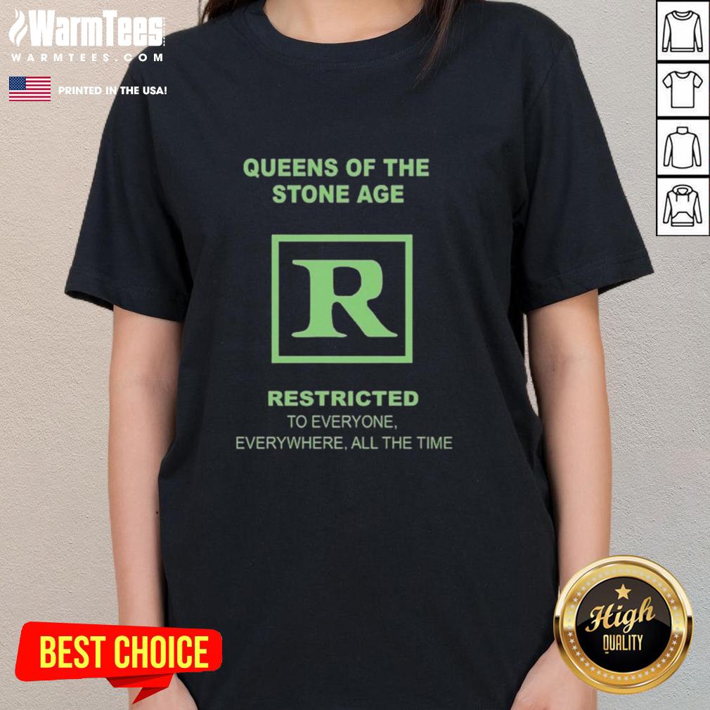 Official Queens Of The Stone Age Store Rated R Ladies Tee Official Queens of the Stone Age Store Rated R Ladies Tee featuring iconic band logo and stylish design for fans.