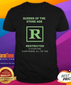 Alt Text: Official Queens Of The Stone Age Store Rated R T-Shirt featuring bold graphic design and premium fabric for fans.