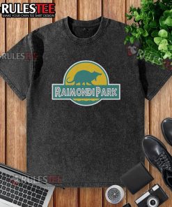 Official Raimondi Park Logo on a washed t-shirt, featuring a stylish and casual design for park enthusiasts.