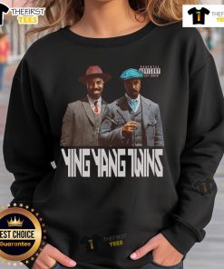 Official Rappers Sinners Yin Yang Twins sweatshirt featuring Drake and Michael B. Jordan design.