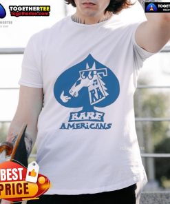 Alt Text: Official Rare Americans Spades T-Shirt featuring unique graphic design and comfortable fit for fans and collectors.