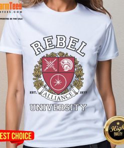 Official Rebel Alliance University ladies tee featuring a stylish design perfect for fans and casual wear.