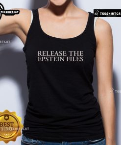 Alt Text: Official Release: The Epstein Files tank top featuring bold graphics, perfect for fans of true crime and documentaries.