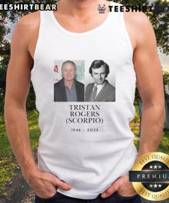 Official RIP Tristan Rogers Scorpio 1946-2025 remembrance tank top featuring a tribute design for fans.